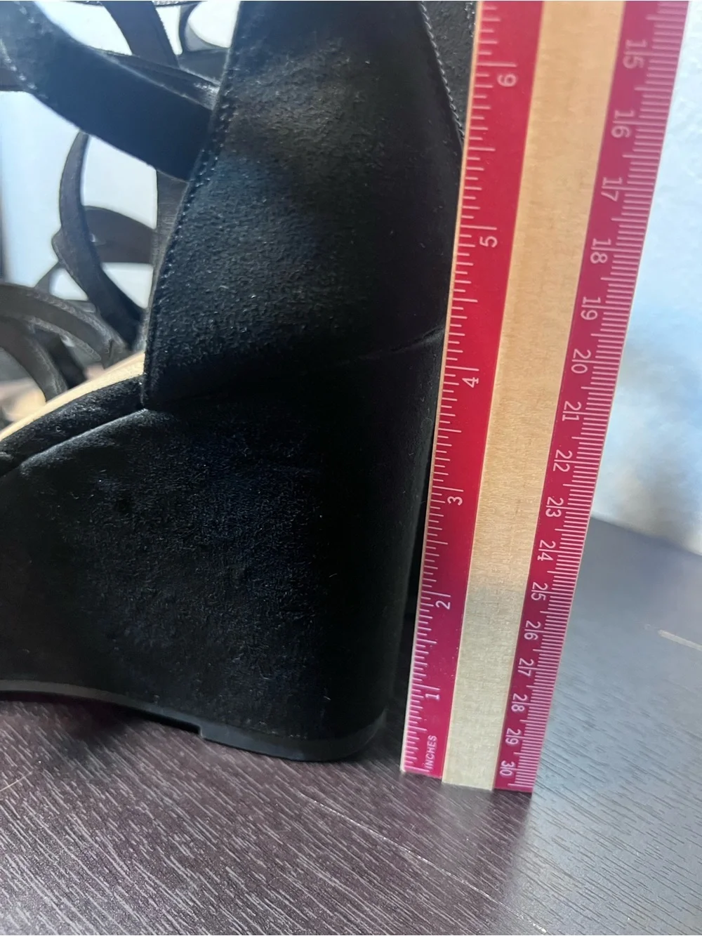 Torrid Black Strappy Square Toe Wedge Size 10 WWW